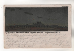 6294, WK I, Feldpost, Zeppelin-Nachtfahrt Nach England über Flandern - War 1914-18