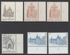 Belgique - 1986 - COB 2217, 2218, 2220 Et 2221 ** (MNH) - Numéros De Planche - 1981-1990