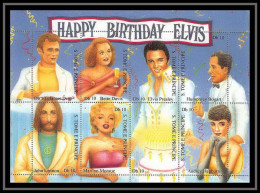 Sao Tome E Principe 304 Cinéma Elvis Presley Marilyn Monroe James Dean Bette Davis Mnh ** - Cantanti