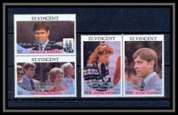 Saint-Vincent - 238 - N° 957/60 Duke Of York Overprint (surchargé) Argent (Silver) (british Royal Family) MNH ** - Königshäuser, Adel