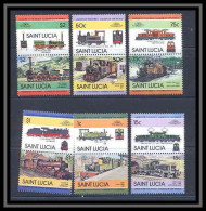 Sainte Lucie Saint Lucia 447 - N° 656/67 Série Train Trains 12 Valeurs Cote 7.5 MNH ** - Trains