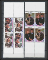 1033 - Tuvalu- Michel N° 377/380 ** (british Royal Family) Wedding 1986 Bloc 4 Bord De Feuille Cote 10 Euros MNH ** - Case Reali