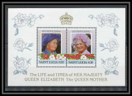 1015 - Sainte Lucie (Saint Lucia) Élisabeth II Queen Mother British Royal Family Bloc MNH ** - St.Lucie (1979-...)