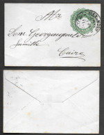 Egypt Alexandria 2M Postal Stationery Cover Mailed To Cairo 1898 - 1866-1914 Khedivato Di Egitto