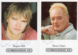 Bruce Jones Rupert Hill 2x Pre Signed Coronation Street Cast Card S - Acteurs & Toneelspelers