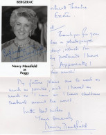 Nancy Mansfield Peggy Masters Bergerac Hand Signed Photo & Letter - Acteurs & Comédiens