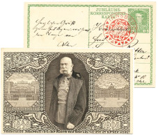 Austria 1908 Postal Stationery Card Stamp 5 Heller Emperor Franz Joseph I Jubilee Schönbrunn & Hofburg Palace Innsbruck - Postcards