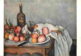 Art - Peinture - Paul Cézanne - Oignons Et Bouteille - Nature Morte - CPM - Voir Scans Recto-Verso - Paintings