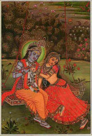 Art - Peinture - Raadha And Krishna Enjoying A Jhoola - Reproducting From An Old Miniature Painting From A Private Colle - Peintures & Tableaux