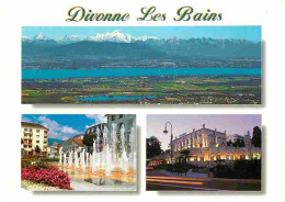 01 - Divonne Les Bains - Multivues - Jets D'eau - Flamme Postale - CPM - Voir Scans Recto-Verso  - Divonne Les Bains