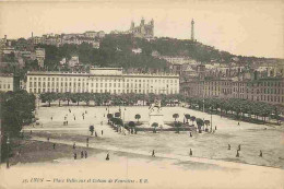 69 - Lyon - Place Bellecour Et Coteau De Fourvière - CPA - Voir Scans Recto-Verso - Other & Unclassified