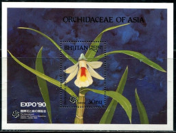 Bhutan (Bhoutan) - 1990 - Flowers: Orchids - Yv Bf 248 - Orchids