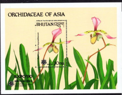 Bhutan (Bhoutan) - 1990 - Flowers: Orchids - Yv Bf 215 - Orchids