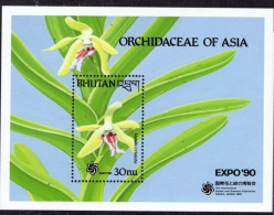 Bhutan (Bhoutan) - 1990 - Flowers: Orchids - Yv Bf 208 - Orchidee