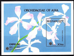 Bhutan (Bhoutan) - 1990 - Flowers: Orchids - Yv Bf 207 - Orchids