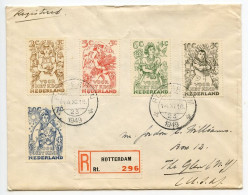 Netherlands 1949 Registered Cover; Rotterdam To The Glen, New York; Semi-Postals, Scott B203-B207 Child Welfare - Lettres & Documents