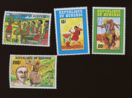 1992 Danses Et Tambours BURUNDI   Cob 979/981. Mi.1730/33     Y&T. 950/953 **  Mint NH.  Cote 22,50 € - Music