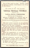 Bidprentje Zandvliet - Thomas Ludovicus Christianus (1885-1940) - Devotion Images