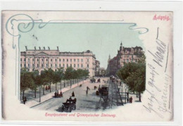 39018951 - Leipzig Mit Hauptpostamt Und Grimmaischer Steinweg Gelaufen Von Ca. 1900. Leichte Eckabschuerfungen, Oxydati - Leipzig