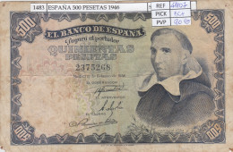 BILLETE ESPAÑA 500 PESETAS 1946 P-132a  BC+ - Altri & Non Classificati