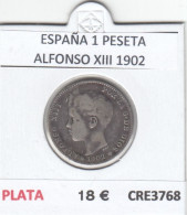 CRE3768 MONEDA ESPAÑA 1 PESETA PLATA ALFONSO XIII 1902 BC - Andere & Zonder Classificatie