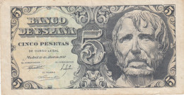 CRBS1295 BILLETE ESPAÑA 5 PESETAS 1947 SERIE A BC+ - Altri & Non Classificati