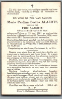 Bidprentje Zichem - Alaerts Maria Paulina Bertha (1881-1956) - Devotion Images