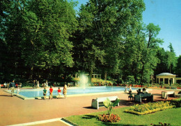 RECTO/VERSO - CPSM - AIX LES BAINS - LE PARC AVEC LA FONTAINE - TIMBRE NON AFFRANCHI - Aix Les Bains