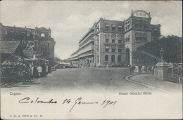 Ab833 Cartolina Ceylon Grand Oriental Hotel Sri Lanka 1901 - Autres & Non Classés