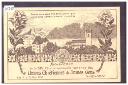 DISTRICT DE VEVEY - VEVEY - XIV. FETE TRISANNUELLE DES UNIONS CHRETIENNES 1910 - TB - Vevey