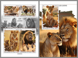 NIGER 2023 MNH Lions Löwen M/S+S/S – OFFICIAL ISSUE – DHQ2422 - Félins