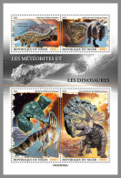 NIGER 2023 MNH Dinosaurs Dinosaurier Meteorites M/S – OFFICIAL ISSUE – DHQ2422 - Préhistoriques