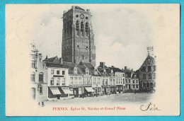 * Veurne - Furnes (West Vlaanderen) * (Wereldpostvereeniging) église Saint Nicolas Et Grand'Place, Markt, Old - Veurne
