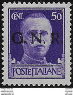 1944 Repubblica Sociale 50c. G.N.R. Verona Var MNH Sassone N 477iae - Autres & Non Classés