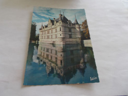 AZAY LE RIDEAU  ( 37 Indre Et Loire )  LE CHATEAU  AVEC REFLET DANS L INDRE  BELLE VUE COLORISER 1970 - Azay-le-Rideau