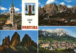 71485028 Cortina D Ampezzo Panorama Kirche Felsen Cortina D Ampezzo - Autres & Non Classés