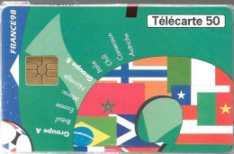 CARTE-PUBLIC-50U-F834-GEM2-03/98-PUZZLE-GROUPE-Aet B-COUPE DU MONDE 98-V°DN° Série B82420004-NSB-TBE - 1998