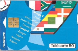 CARTE-PUBLIC-50U-F836-GEM2-03/98-PUZZLE-GROUPE-C Et D-COUPE DU MONDE 98- Série N°B82421006-NSB-TBE - 1998