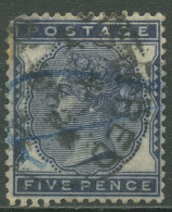 Großbritannien 1880 Königin Victoria 5 Pence, 62 Gestempelt, Mängel - Gebraucht