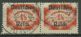 Dt. Reich Dienst Bayern Mit Aufdruck 1920 D 48 Waagerechtes Paar Gestempelt - Dienstzegels