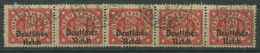 Dt. Reich Dienst Mit Aufdruck 1920 D 40 Waag. 5er-Streifen Gestempelt (R19712) - Oficial