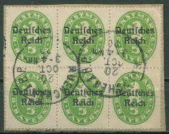 Deutsches Reich Dienstmarke Bayern Mit Aufdruck 1920 D 34 6er-Block Gestempelt - Oficial