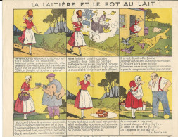 Fable De La Fontaine Illustrée Pour Une Publicité Des établissements HEUDEBERT :" La Laitière Et Le Pot Au Lait" - Advertising