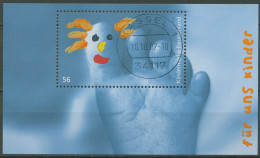 Bund 2002 Für Uns Kinder Zehfigur Block 60 Mit TOP-Stempel (C98849) - Autres & Non Classés