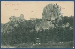 Bastei Felsen Sächsische Schweiz, Gelaufen 1910 (AK4052) - Hohnstein (Sächs. Schweiz)