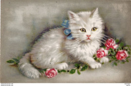 CPA - THEME - CHAT - Petit Chaton  Aux Roses - Chats