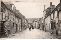 CPA - 02  -  CROUY -    La Rue De Laon En 14 Et En 18 Avant Et Apres  Carte Double - Sonstige & Ohne Zuordnung