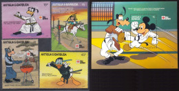 Antigua & Barbuda - 1991 - Disney: PhilaNippon - Yv 1338/41 + Bf 199 - Disney