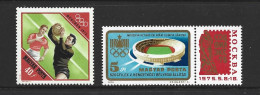 Hungary Soccer At Olympic Games 1972 Munich & 1980 Moscow 40f & 5f Singles , One With Tab MNH - Nuovi