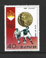 DPR North Korea Soccer At Olympic Games 1976 Montreal 40 Gold Medal Single MNH - Nuovi